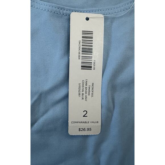 Chicos Light Coastal Blue Stretch Cami Tank Top Large Casual Classic NEW - Picture 5 of 7